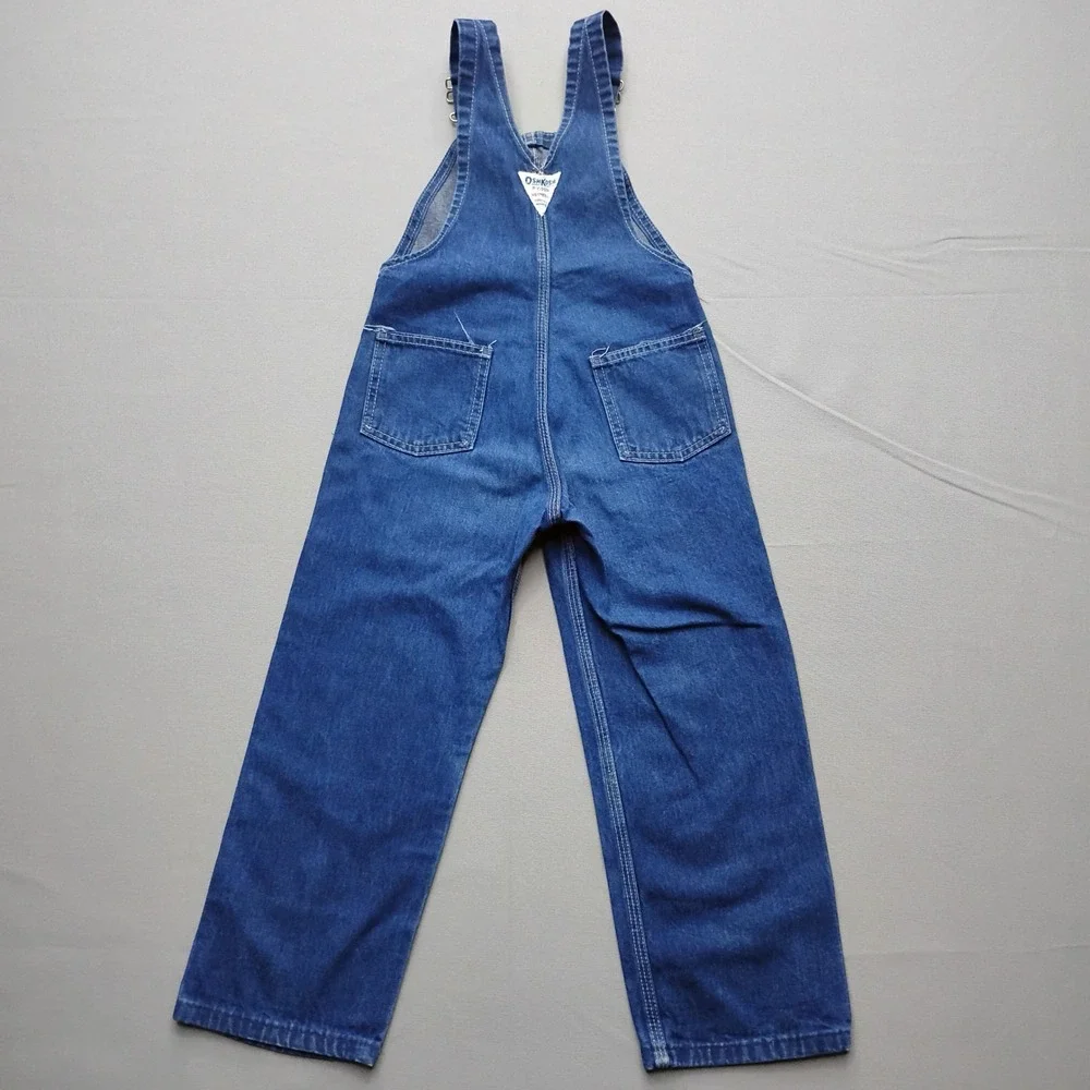 Vintage OshKosh Bgosh Vestbak Denim Overalls Kids Size 6 Made in USA Blue Bibs
